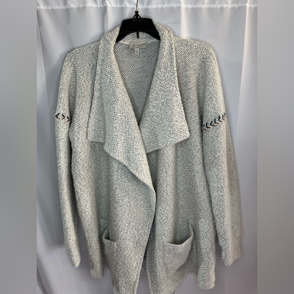 Lucky Brand Cream Open Front Blanket Cardigan